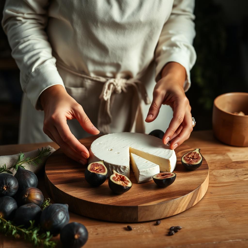 Styling a cheese board by hand
